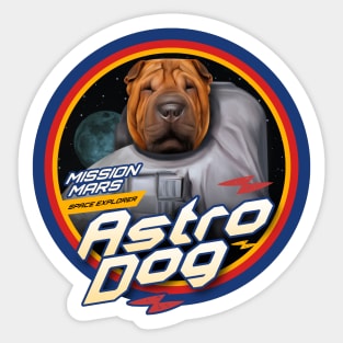 Shar Pei Dog astronaut Sticker
